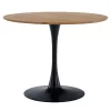 Étkezőasztal, tölgy/fekete, átmérő 110 cm, REVENTON NEW