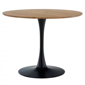   Étkezőasztal, tölgy/fekete, átmérő 110 cm, REVENTON NEW