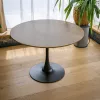 Étkezőasztal, tölgy/fekete, átmérő 110 cm, REVENTON NEW