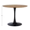 Étkezőasztal, tölgy/fekete, átmérő 110 cm, REVENTON NEW