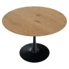 Étkezőasztal, tölgy/fekete, átmérő 110 cm, REVENTON NEW