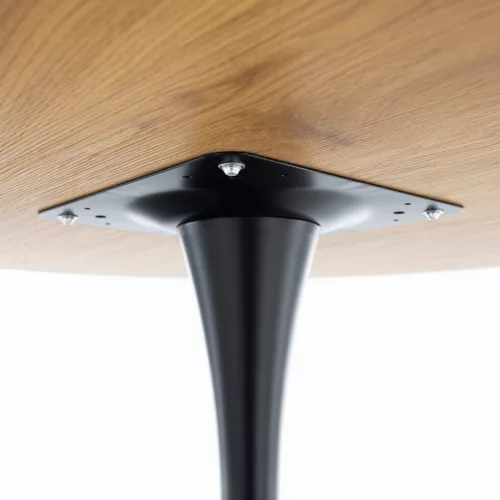 Étkezőasztal, tölgy/fekete, átmérő 110 cm, REVENTON NEW