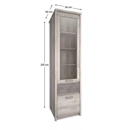 Vitrin 1D1W1S, nairobi gesztenye/onix, JESI NEW