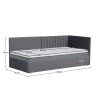 Ágy ágyráccsal, 90x200, szürke Velvet szövet, MEVIA