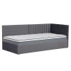 Ágy ágyráccsal, 90x200, szürke Velvet szövet, MEVIA