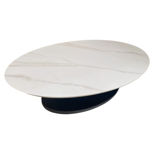 Dohányzóasztal, márvány imitáció/fekete, AXEN