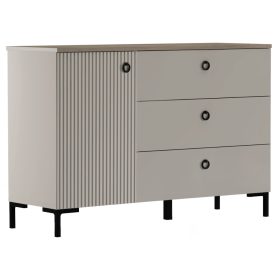 Komód, szürkésbarna Taupe/silverjack tölgy, DOMCA 1D3S