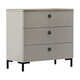 Komód, szürkésbarna Taupe/silverjack tölgy, DOMCA 3S