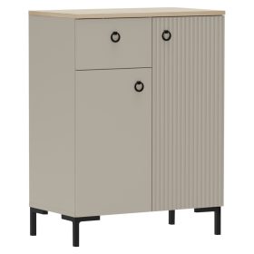 Komód, szürkésbarna Taupe/silverjack tölgy, DOMCA 2D1S