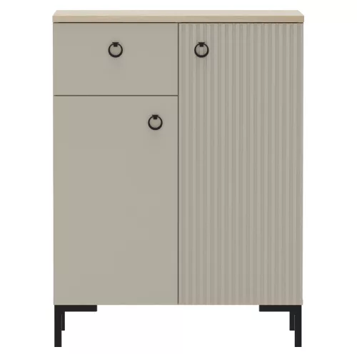 Komód, szürkésbarna Taupe/silverjack tölgy, DOMCA 2D1S