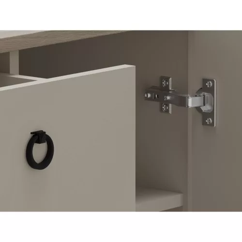 Komód, szürkésbarna Taupe/silverjack tölgy, DOMCA 2D1S