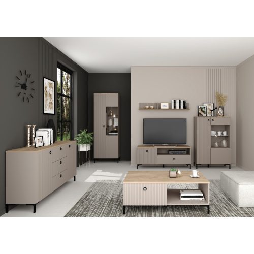 Fali polc 135, szürkésbarna Taupe/silverjack tölgy, DOMCA