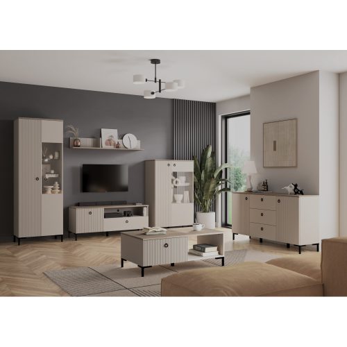 Fali polc 135, szürkésbarna Taupe/silverjack tölgy, DOMCA