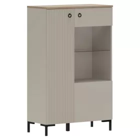   Alacsony vitrin, szürkésbarna Taupe/silverjack tölgy, DOMCA 1D1W/140