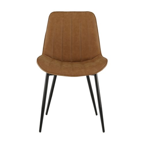 Szék, ekobőr barna camel/fekete, HAZAL