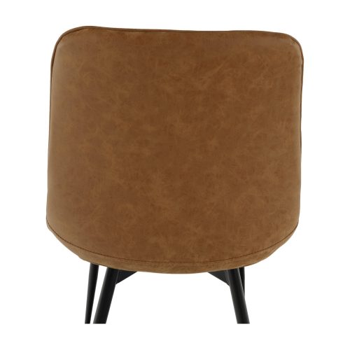 Szék, ekobőr barna camel/fekete, HAZAL