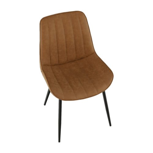 Szék, ekobőr barna camel/fekete, HAZAL