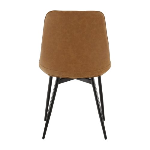 Szék, ekobőr barna camel/fekete, HAZAL