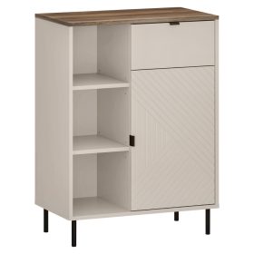   Alacsony polcos szekrény, kasmír/castello tölgy, EYCO 1D1S