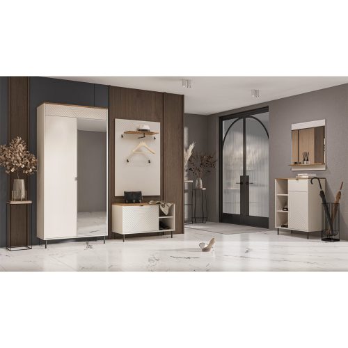 Alacsony polcos szekrény, kasmír/castello tölgy, EYCO 1D1S