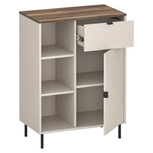 Alacsony polcos szekrény, kasmír/castello tölgy, EYCO 1D1S