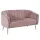 Design kétszemélyes kanapé, rózsaszín Velvet szövet/króm-ezüst, BAGY
