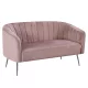 Design kétszemélyes kanapé, rózsaszín Velvet szövet/króm-ezüst, BAGY