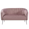 Design kétszemélyes kanapé, rózsaszín Velvet szövet/króm-ezüst, BAGY