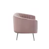 Design kétszemélyes kanapé, rózsaszín Velvet szövet/króm-ezüst, BAGY