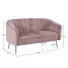 Design kétszemélyes kanapé, rózsaszín Velvet szövet/króm-ezüst, BAGY