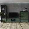 TV-asztal, smoke zöld/fekete, LONGY RTV2K2So