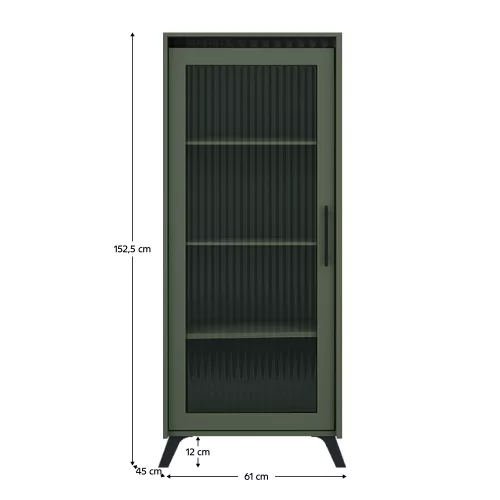 Vitrin, smoke zöld/fekete, LONGY REG1W