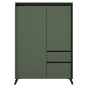 Komód, smoke zöld/fekete, LONGY REG2D1S1K