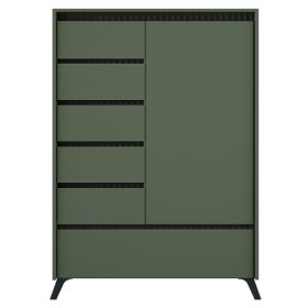 Komód, smoke zöld/fekete, LONGY REG1D5S1K