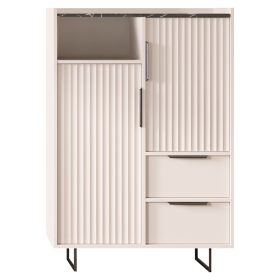 Komód, kasmír/sötét márvány, FRESIO KOM2D2S