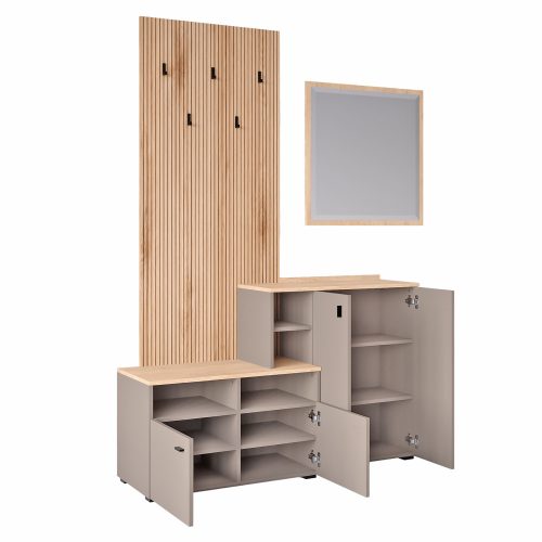 Előszobai összeállítás, toffee/natúr canella strata/cremona torro tölgy, EBRAO