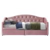Ágy tárhellyel, 90x200, rózsaszín Velvet szövet, ZASKA