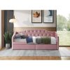 Ágy tárhellyel, 90x200, rózsaszín Velvet szövet, ZASKA