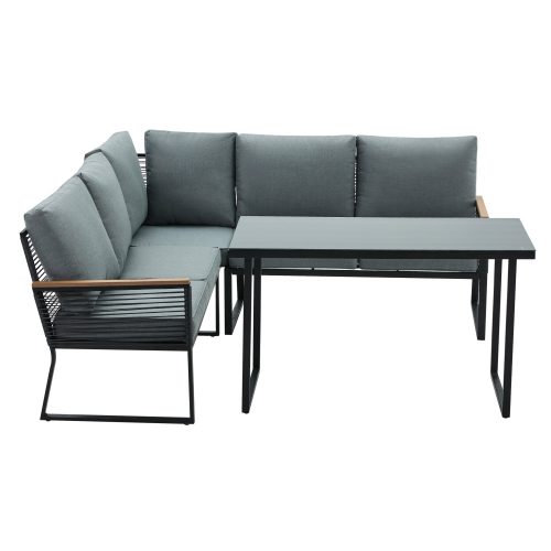 Kerti szett, fekete/szürke, FARLY