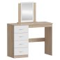 Fésülködőasztal, sonoma tölgy/fehér, KLEVIS