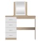 Fésülködőasztal, sonoma tölgy/fehér, KLEVIS