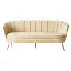 Luxus kanapé, 3 személyes, bézs Velvet szövet/arany, Art-deco, NOBLEO TYP 2