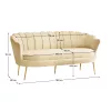 Luxus kanapé, 3 személyes, bézs Velvet szövet/arany, Art-deco, NOBLEO TYP 2