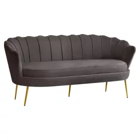   Luxus kanapé, 3 személyes, szürkésbarna Velvet szövet/arany, Art-deco, NOBLEO TYP 2