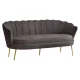 Luxus kanapé, 3 személyes, szürkésbarna Velvet szövet/arany, Art-deco, NOBLEO TYP 2