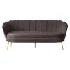 Luxus kanapé, 3 személyes, szürkésbarna Velvet szövet/arany, Art-deco, NOBLEO TYP 2