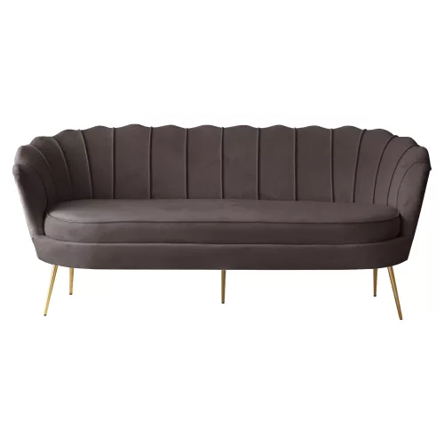 Luxus kanapé, 3 személyes, szürkésbarna Velvet szövet/arany, Art-deco, NOBLEO TYP 2