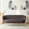 Luxus kanapé, 3 személyes, szürkésbarna Velvet szövet/arany, Art-deco, NOBLEO TYP 2