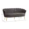 Luxus kanapé, 3 személyes, szürkésbarna Velvet szövet/arany, Art-deco, NOBLEO TYP 2