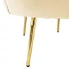Art-deco stílusú fotel, bézs Velvet szövet/gold arany króm, NOBLEO